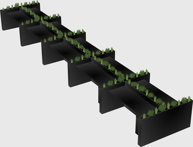 Rectangular shared desk