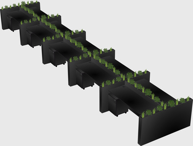 Rectangular shared desk