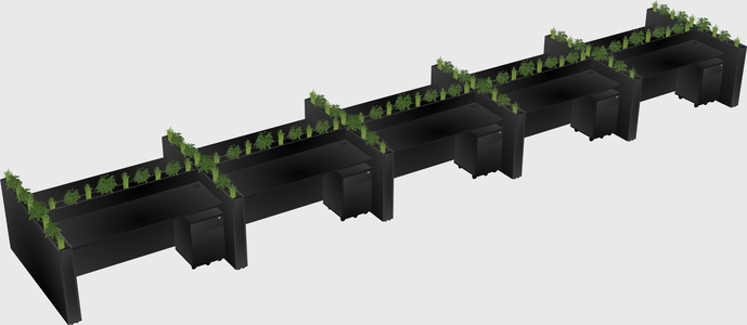 Rectangular shared desk