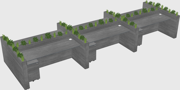 Rectangular shared desk