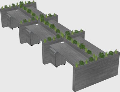 Rectangular shared desk