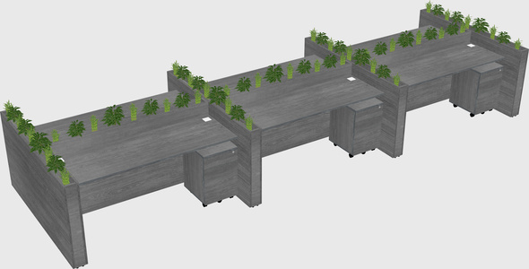 Rectangular shared desk