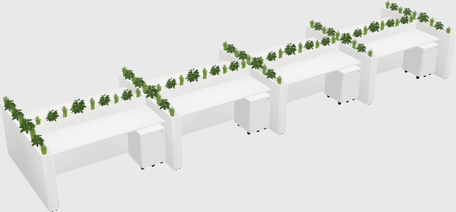 Rectangular shared desk