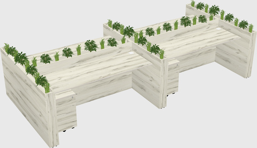 Rectangular shared desk