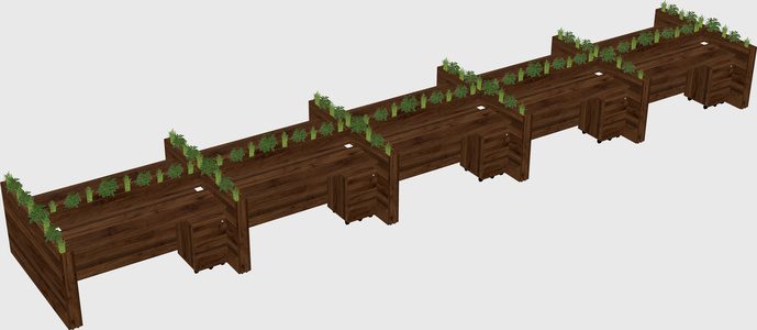 Rectangular shared desk