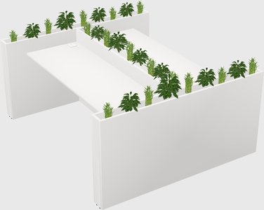 Rectangular shared desk