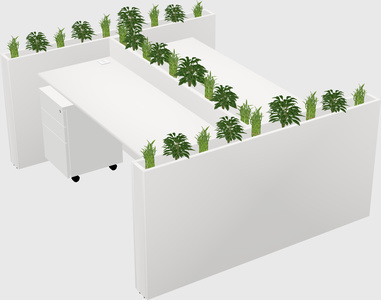 Rectangular shared desk