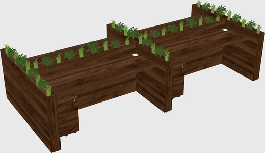 Rectangular shared desk