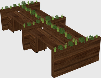 Rectangular shared desk