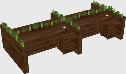 Rectangular shared desk