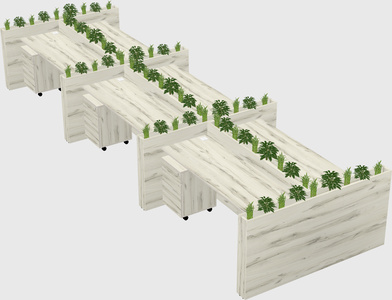 Rectangular shared desk