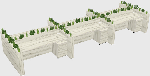 Rectangular shared desk