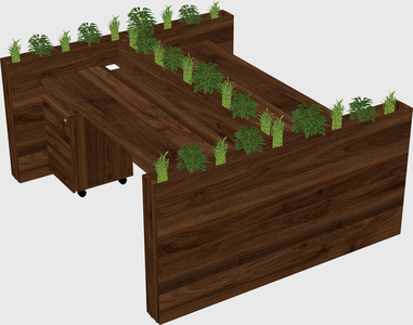 Rectangular shared desk
