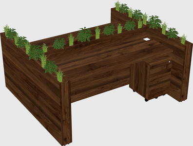 Rectangular shared desk