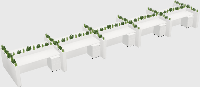Rectangular shared desk