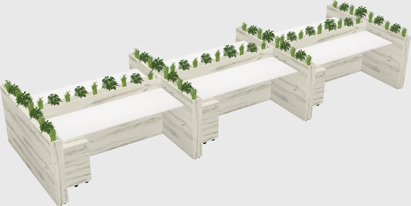Rectangular shared desk