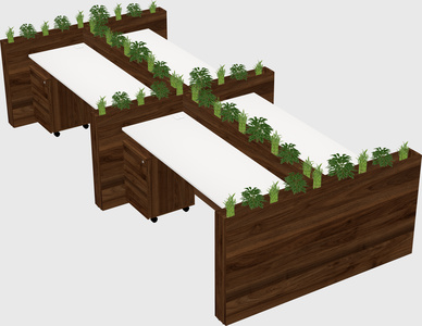 Rectangular shared desk