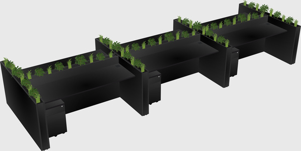 Rectangular shared desk