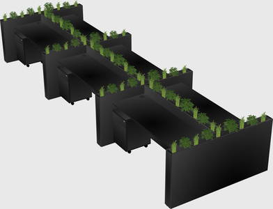 Rectangular shared desk