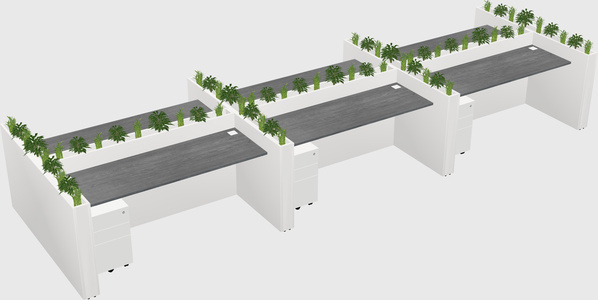 Rectangular shared desk