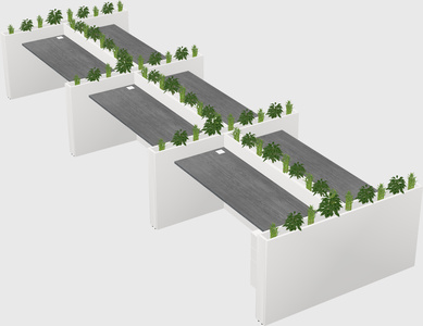 Rectangular shared desk