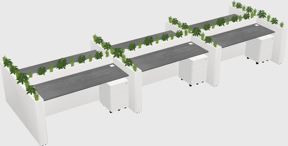 Rectangular shared desk