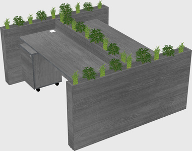 Rectangular shared desk