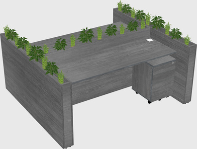 Rectangular shared desk