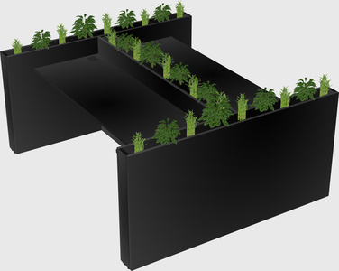 Rectangular shared desk