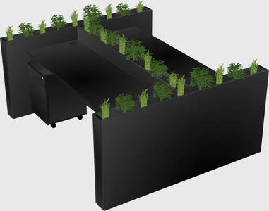 Rectangular shared desk