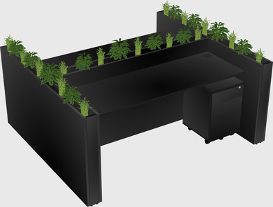 Rectangular shared desk