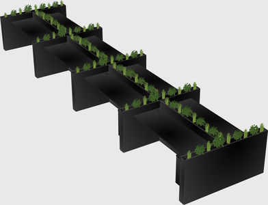 Rectangular shared desk