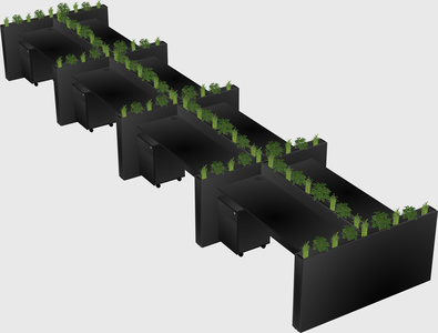 Rectangular shared desk