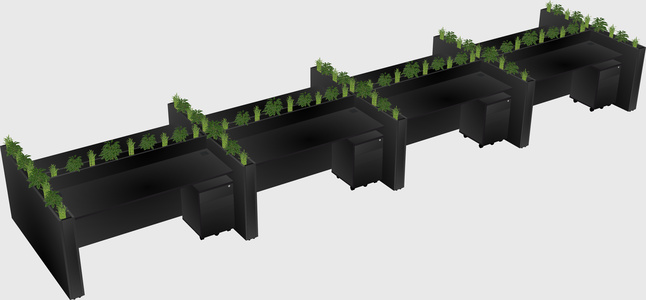 Rectangular shared desk