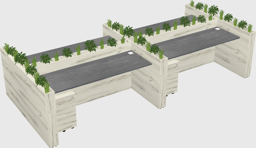 Rectangular shared desk