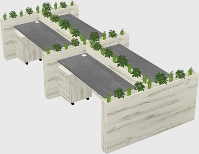 Rectangular shared desk