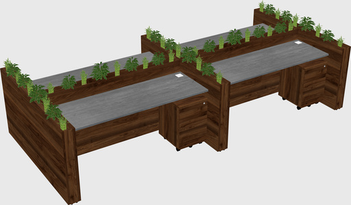 Rectangular shared desk