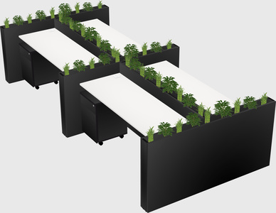 Rectangular shared desk