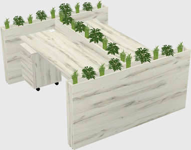 Rectangular shared desk