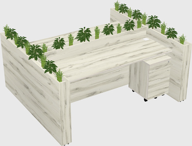 Rectangular shared desk