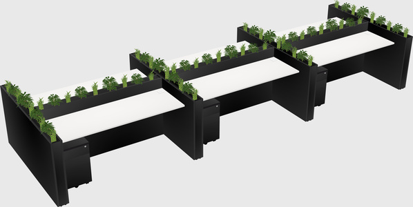 Rectangular shared desk