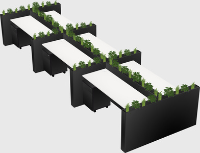 Rectangular shared desk