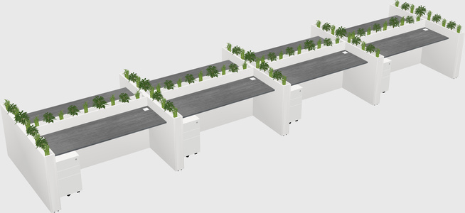 Rectangular shared desk