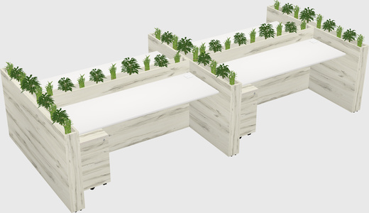 Rectangular shared desk