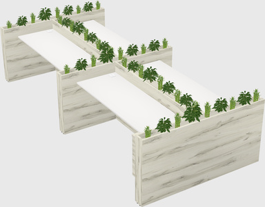 Rectangular shared desk