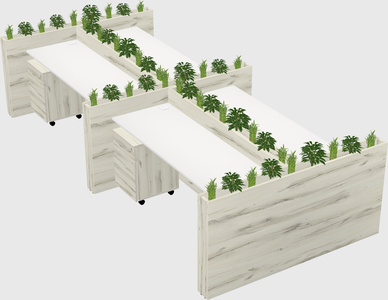Rectangular shared desk