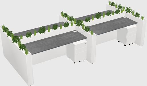 Rectangular shared desk