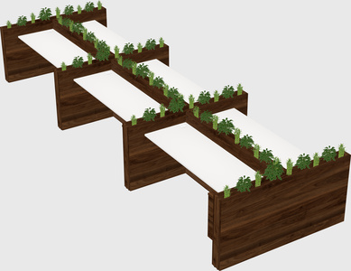 Rectangular shared desk