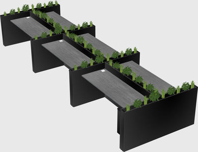 Rectangular shared desk