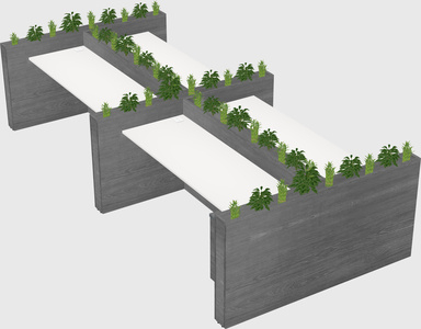 Rectangular shared desk